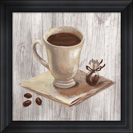 Framed Coffee Time IV on Wood Print