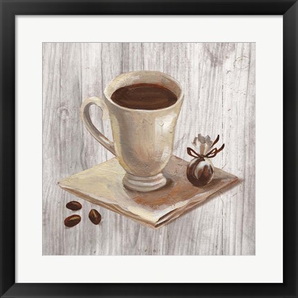 Framed Coffee Time IV on Wood Print