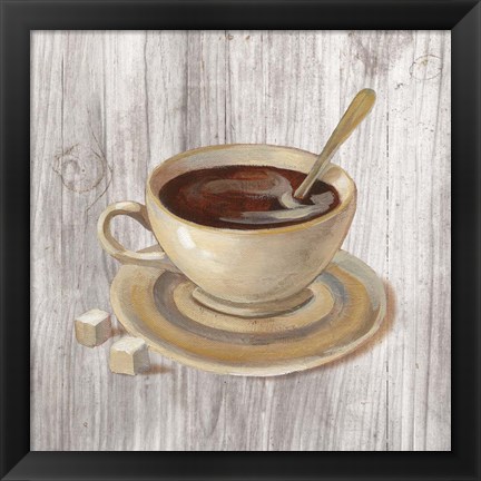 Framed Coffee Time VI on Wood Print