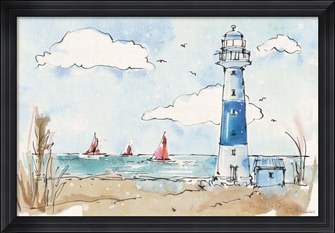 Framed Coastal Life II Print