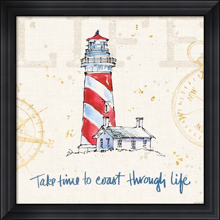 Framed Coastal Life VI Print