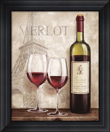 Framed Wine in Paris III Print