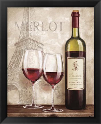 Framed Wine in Paris III Print