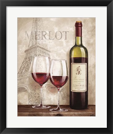 Framed Wine in Paris III Print