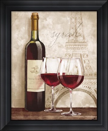 Framed Wine in Paris IV Print
