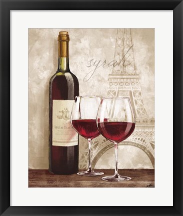 Framed Wine in Paris IV Print