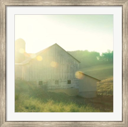 Framed Farm Morning II Square Print
