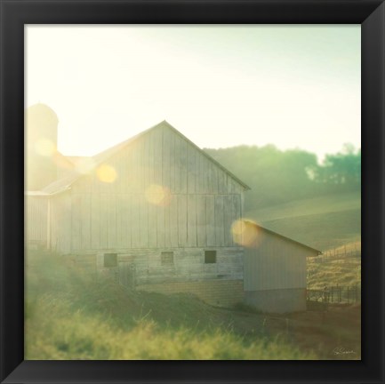 Framed Farm Morning II Square Print