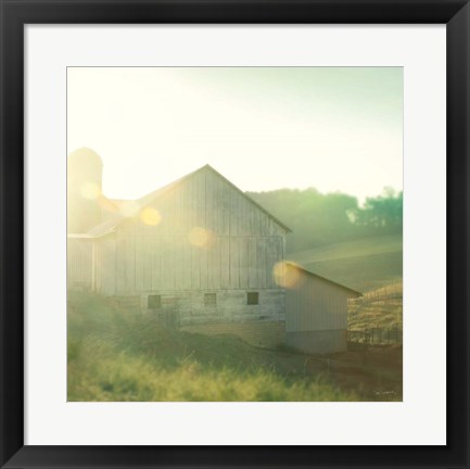 Framed Farm Morning II Square Print