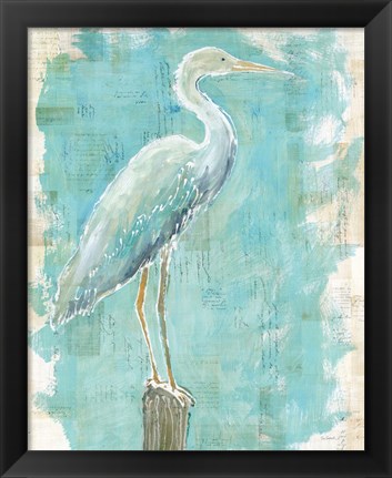 Framed Coastal Egret I Print