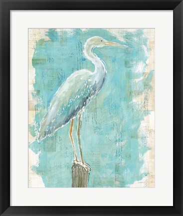 Framed Coastal Egret I Print