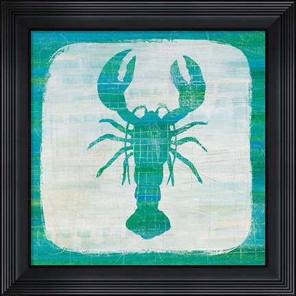 Framed Ahoy II Blue Green Print