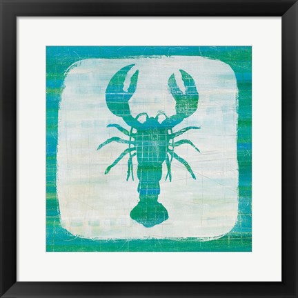 Framed Ahoy II Blue Green Print