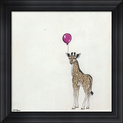 Framed Nursery Giraffe II Print