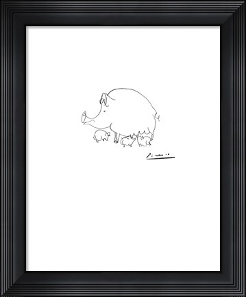Framed Pig Print