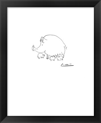 Framed Pig Print