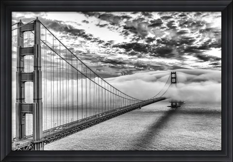 Framed Evening Commute BW Print