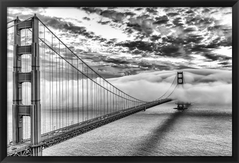 Framed Evening Commute BW Print