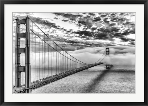 Framed Evening Commute BW Print