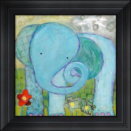 Framed All Is Well Elephant Print