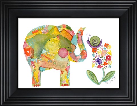 Framed Almost Eye To Eye Elephant Print