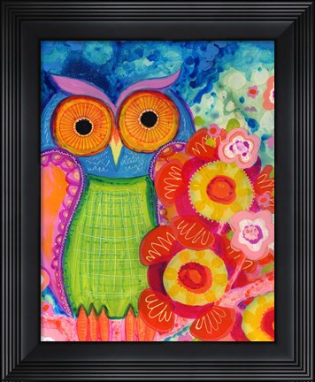 Framed Awake Owl Print