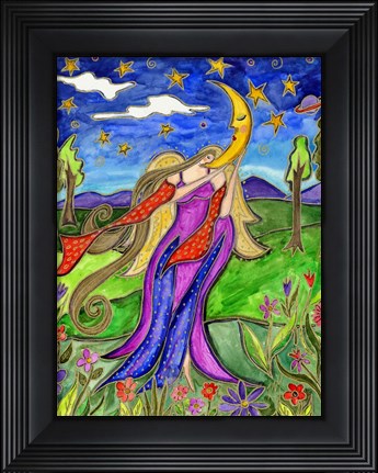 Framed Big Diva Angel And Moon Print