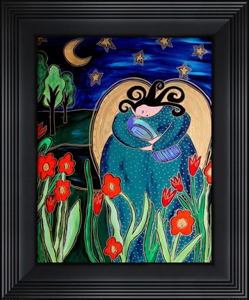Framed Big Diva Angel With Bird Print