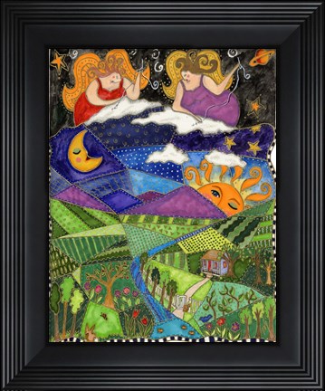 Framed Big Diva Angels Quilting Our World Print