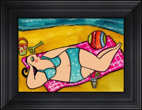 Framed Big Diva At The Beach Print