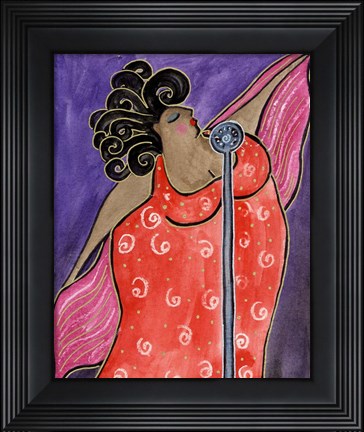 Framed Big Diva Blues Singer Print