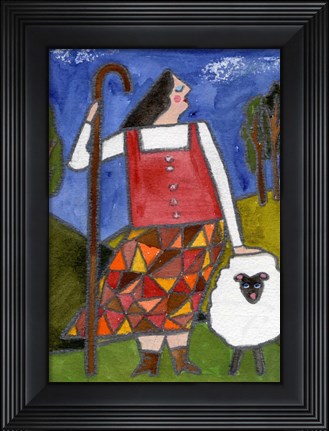 Framed Big Diva Bo Peep &amp; Sheep Print
