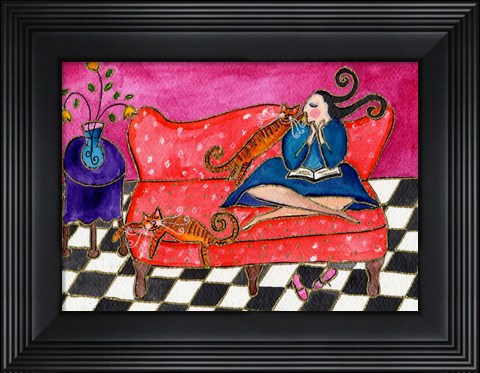 Framed Big Diva Lazy Sunday Print