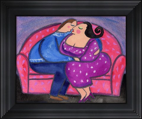 Framed Big Diva Love On A Loveseat Print
