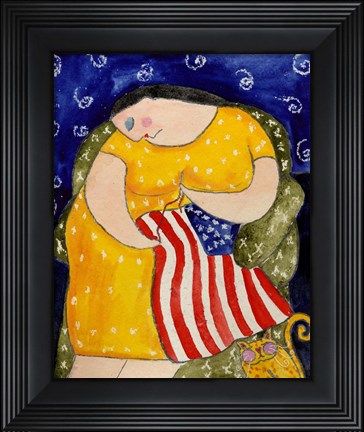 Framed Big Diva Mending Our Flag Print