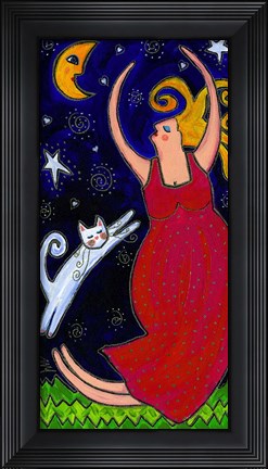 Framed Big Diva Moonlight Goddess Dancing Print