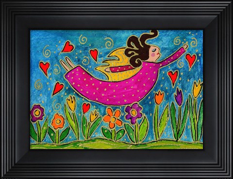 Framed Big Diva Sprinkling Garden With Love Print