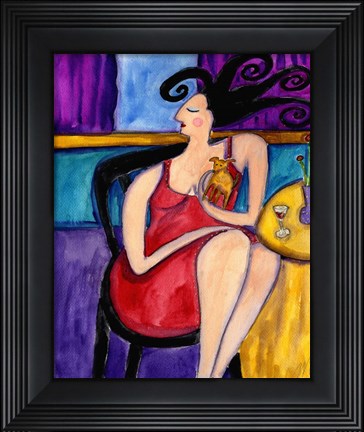 Framed Big Diva With Designer Dog Print