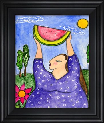 Framed Big Diva With Watermelon Print