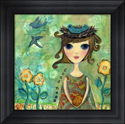 Framed Big Eyed Girl A Good Mess Print