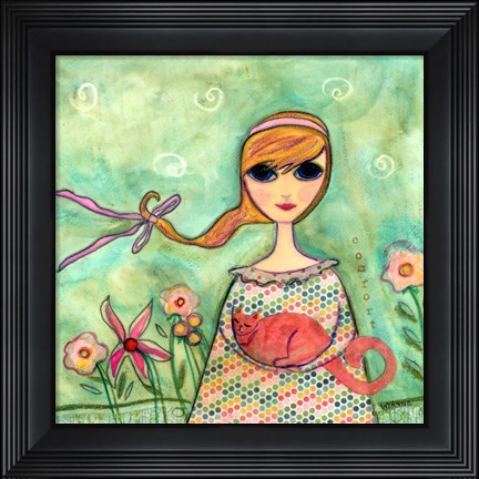 Framed Big Eyed Girl Comfort Print