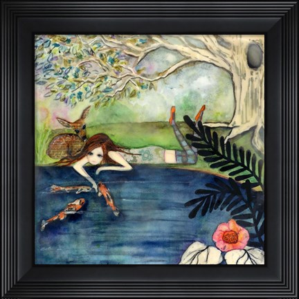 Framed Big Eyed Girl Daydream Believer Print