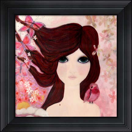 Framed Big Eyed Girl Emerging Print