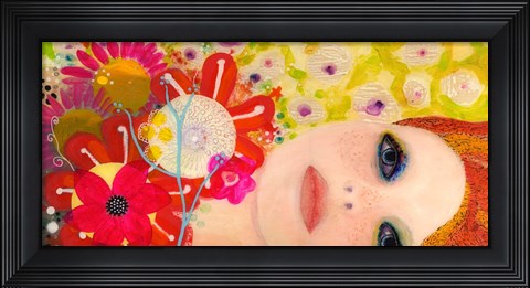 Framed Big Eyed Girl From Within Print
