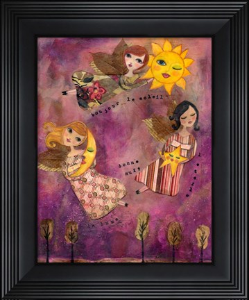 Framed Big Eyed Girl Good Morning Sun Print