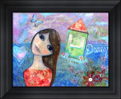 Framed Big Eyed Girl Indulge Your Soul Print