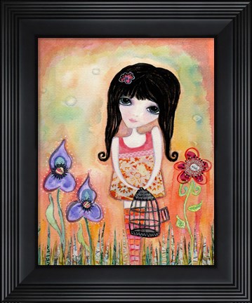 Framed Big Eyed Girl Just Believe Print