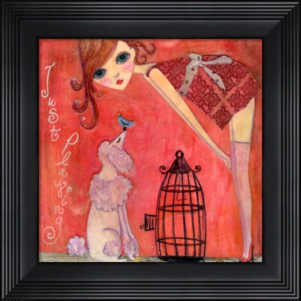 Framed Big Eyed Girl Just Playing Print