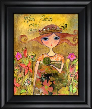 Framed Big Eyed Girl My Little Cabbage Print