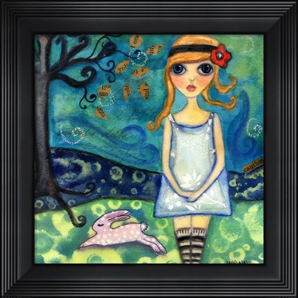 Framed Big Eyed Girl My Name Is Alice Print